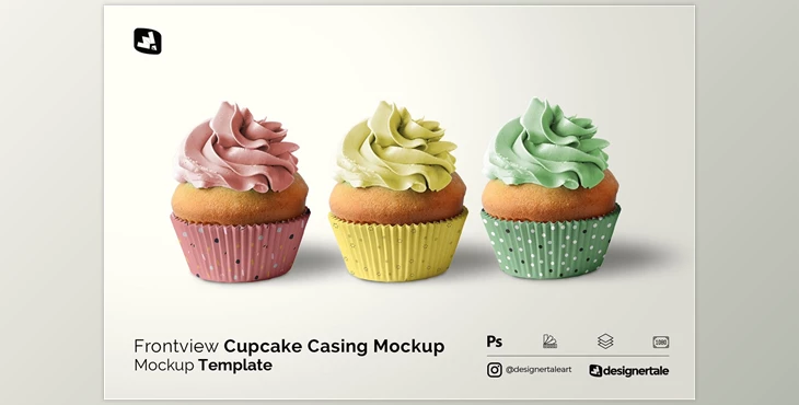 Download Frontview Cupcake Casing Mockup CreativeMarket-5051794