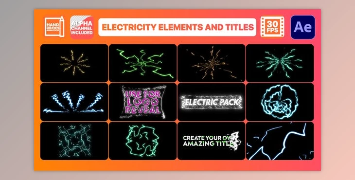 Download Electricity Elements And Titles | After Effects (Videohive 29363381)