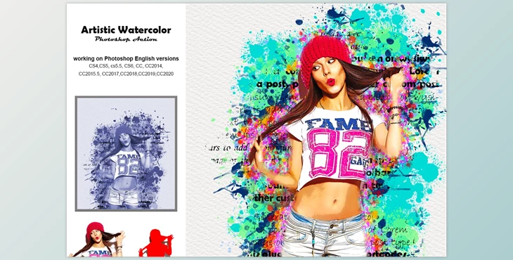 Download Artistic Watercolor Photoshop Action CreativeMarket-5236288