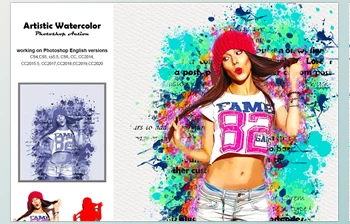 Download Artistic Watercolor <span class='badge badge-warning'>Photoshop</span> Action CreativeMarket-5236288