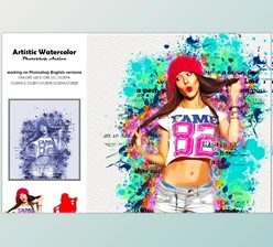 Download Artistic Watercolor Photoshop Action CreativeMarket-5236288