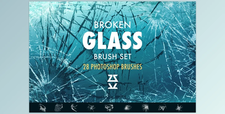 Download Broken glass Photoshop brush set CreativeMarket-5609767