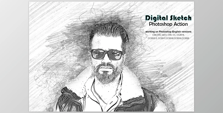 Download Digital Sketch Photoshop Action CreativeMarket-5218660