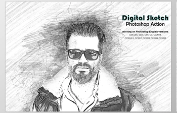 Download Digital Sketch <span class='badge badge-warning'>Photoshop</span> Action CreativeMarket-5218660