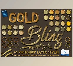 Download Gold Bling Photoshop Layer Styles CreativeMarket-5115006