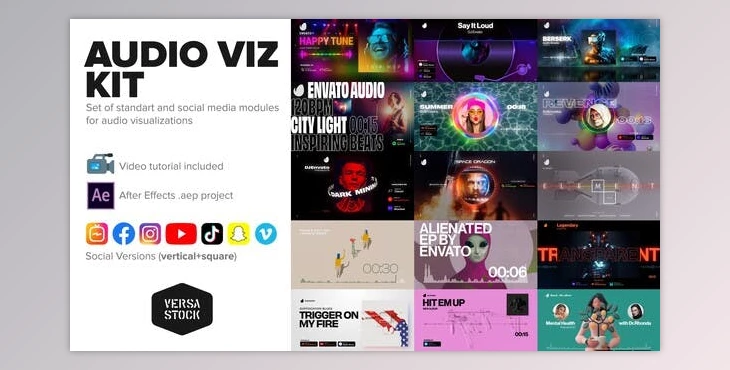 Download Audio Visualization Social Media Kit (Videohive 29347563)