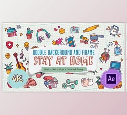 Download Doodle Background and Frame Stay At Home (Videohive 27871985)
