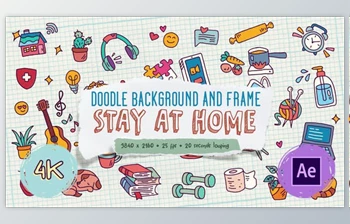 Download Doodle Background and Frame Stay At <span class='badge badge-warning'>Home</span> (Videohive 27871985)