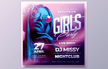 Download Girls Party <span class='badge badge-warning'>Nightclub</span> Flyer GraphicRiver-28790786