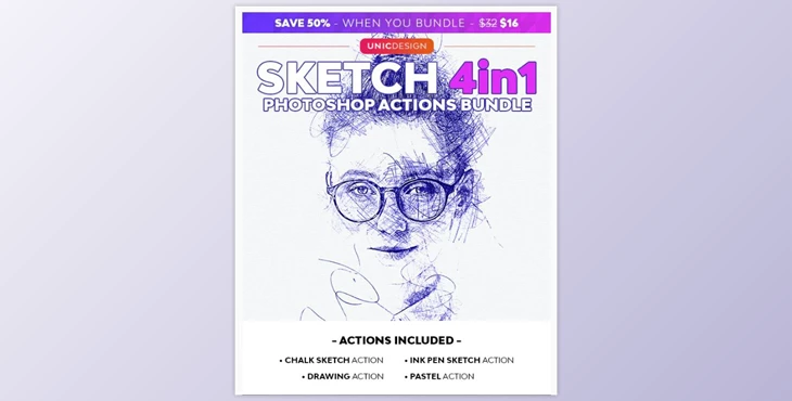 Download Sketch 4in1 Photoshop Actions Bundle GraphicRiver-29408321
