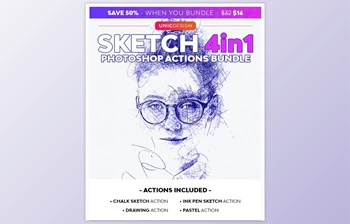 Download Sketch 4in1 Photoshop Actions <span class='badge badge-warning'>Bundle</span> GraphicRiver-29408321