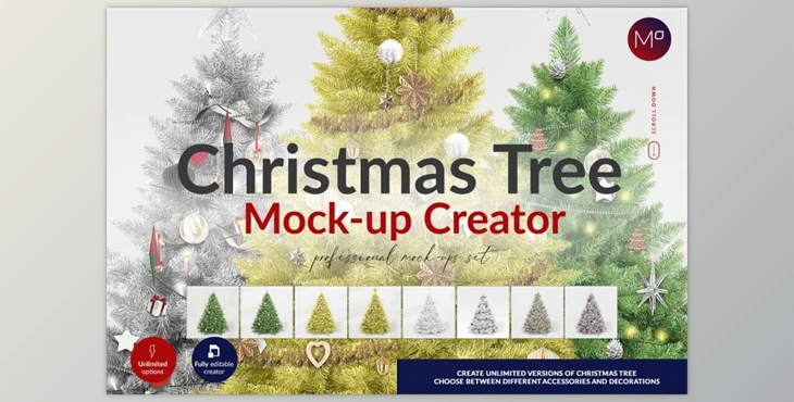 Download Christmas Tree Creator Mock-up CreativeMarket-5580357