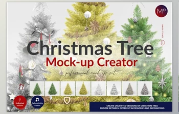 Download Christmas Tree Creator Mock-up <span class='badge badge-warning'>CreativeMarket-5580357</span>
