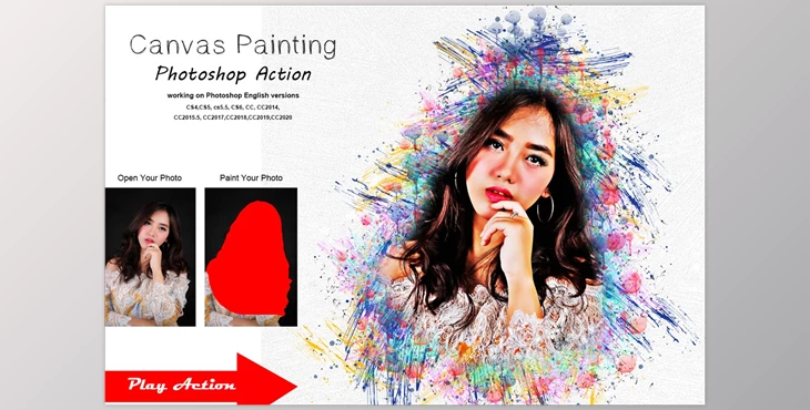 Download Canvas Painting Photoshop Action CreativeMarket-5370490