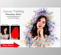 Download Canvas Painting Photoshop Action CreativeMarket-5370490