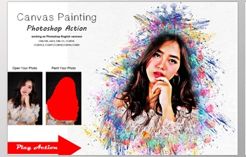Download Canvas Painting <span class='badge badge-warning'>Photoshop</span> Action CreativeMarket-5370490