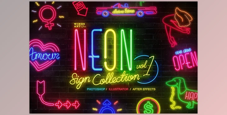 Download Neon Sign Collection: Volume One CreativeMarket-4718662