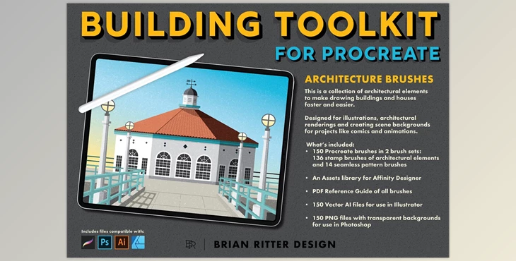 Download Building Toolkit For Procreate CreativeMarket-5012404 - Includes AI, PNG, BRUSH, PDF