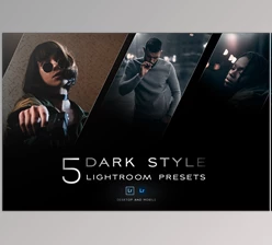 Download 5 Dark style Lightroom presets CreativeMarket-5106345 - Includes XMP, LRTEMPLATE, DNG, PDF