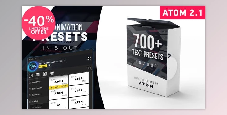 Download Text Presets | Atom (Videohive 23150189) - AE Project For atom, bounce text, bouncing