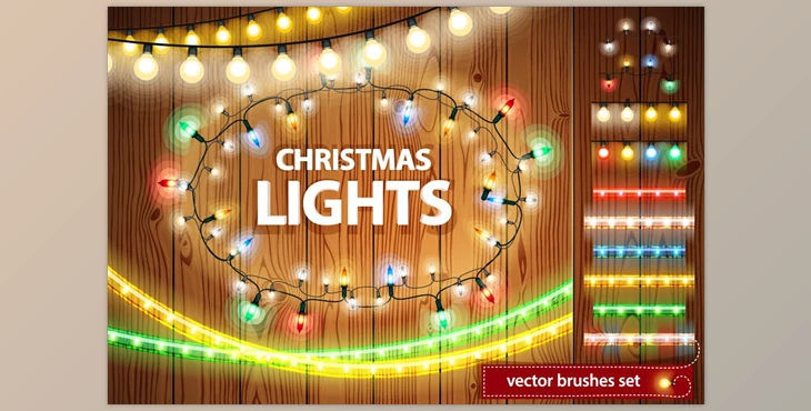 Download Christmas Lights Decorations Set CreativeMarket-111164 (PNG, JPG, EPS, PSD)