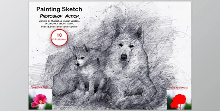 Download Painting Sketch Photoshop Action CreativeMarket-5611943