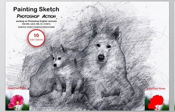 Download Painting Sketch <span class='badge badge-warning'>Photoshop</span> Action CreativeMarket-5611943