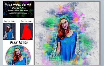 Download Mixed Watercolor <span class='badge badge-warning'>Art</span> PS Action CreativeMarket-5360756 (ATN, PAT, PDF, ABR)