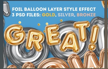 Download Foil Balloon Layer Style <span class='badge badge-warning'>Effect</span> CreativeMarket-5654159 (PSD)