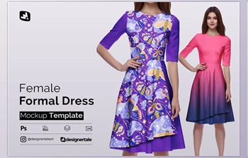 Download Female Formal Dress Mockup <span class='badge badge-warning'>CreativeMarket-5142741</span> (PSD)
