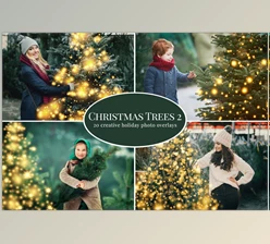 Download Christmas Trees photo overlays CreativeMarket-5636334 (JPG, PNG)
