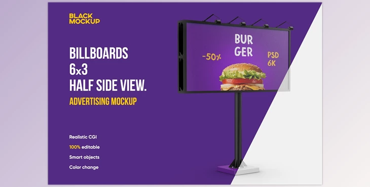 Download Billboard 6×3 Mockup CreativeMarket-5529294 (PSD)