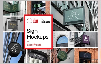 Download Sign <span class='badge badge-warning'>Mockups</span> and Storefront <span class='badge badge-warning'>Mockups</span> CreativeMarket-5628951 (PSD, JPG)