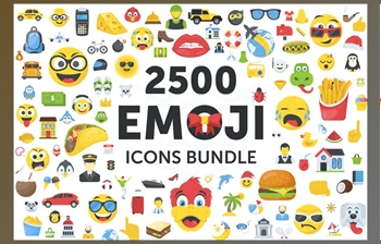 2500 Emoji Icons <span class='badge badge-warning'>Bundle</span> - PS (CreativeMarket - 2065490)
