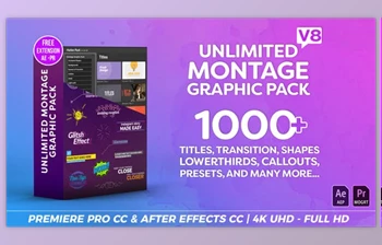 Download Montage Graphic Pack / Titles / <span class='badge badge-warning'>Transitions</span> / Lower Thirds and more V8.2 (Videohive 23449895) - PR Project