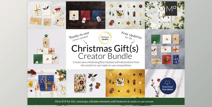 Download X-mas Gift Creator Bundle Mock-ups CreativeMarket-4419674 (PSD)