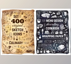 Hand-drawn cooking and food icons (CreativeMarket - 682355) 