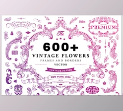 600+ Vintage Frames and Emblems (CreativeMarket - 698008)