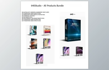 Download 640Studio – All Products <span class='badge badge-warning'>Bundle</span> (Transtions Video, Vhs Presets, Lens Flares, Photography Preset, Cinematic Luts)