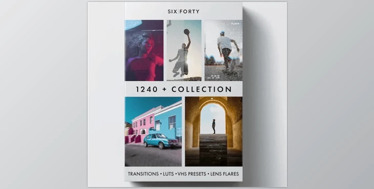 Download 640studio - 1,240 Effects Master Collection Bundle (Transitions, LUTS, Lens Flares, VHS Presets)