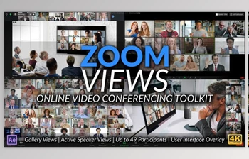 Download Zoom <span class='badge badge-warning'>Views</span>: Online Video Conferencing Toolkit (Videohive 28972353) - AE Project