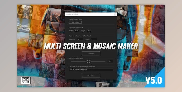 Download Mosaic & Multiscreen Maker Auto V5 (Videohive 19277984) - AE Project