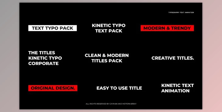 Download Typography Text Animation (Motionarray 855172) - AE Project
