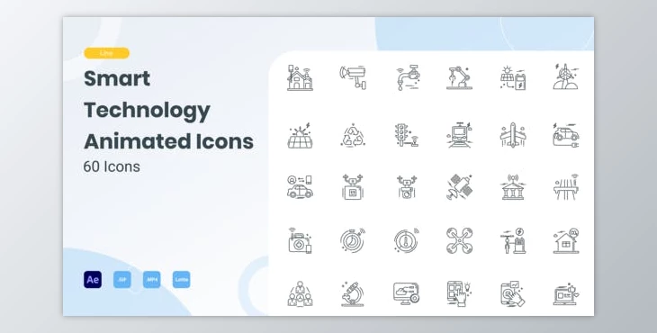 Download Animated Smart Technology Line Icons (Videohive 29704146) - AE Project