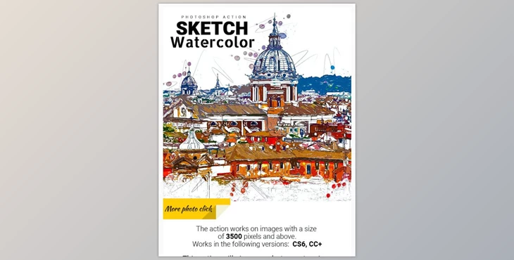 Download Sketch Watercolor Photoshop Action - GraphicRiver 29322198 (ATN , PAT , ABR)