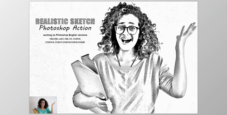 Download Realistic Sketch Photoshop Action CreativeMarket-5378308 (ATN)