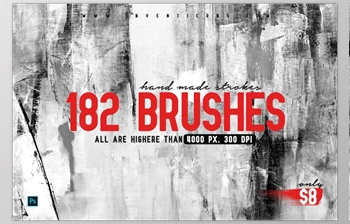 Download 182 Hand <span class='badge badge-warning'>Made</span> Brushes CreativeMarket-5676111 (ABR)