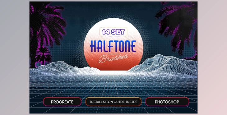 Download 14 Halftone Procreate & PS Brushes CreativeMarket-5617688 (ABR, BRUSH)