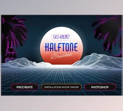 Download 14 Halftone Procreate & PS Brushes CreativeMarket-5617688 (ABR, BRUSH)