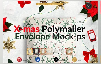 Download X-mas Polymailer Mailer Mock-<span class='badge badge-warning'>ups</span> CreativeMarket-5700687 (PSD)